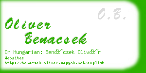 oliver benacsek business card